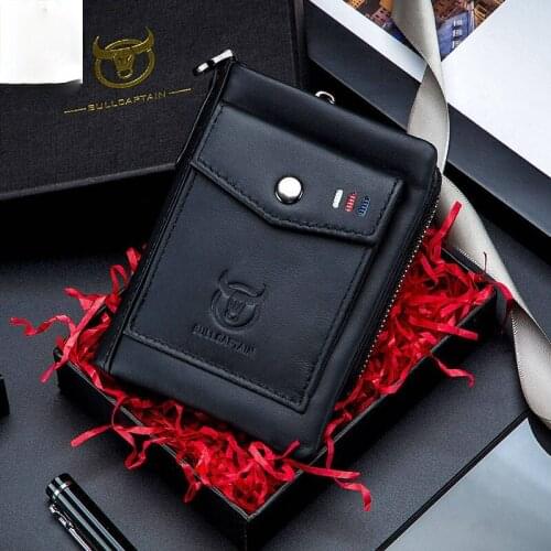 Wallet mens leather horizontal business first layer leather wallet multi-function card slot zipper coin purse