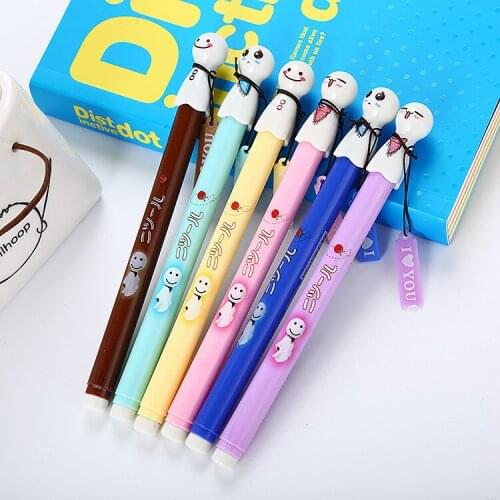 40 pcs Cute Learning Stationery Sunny Doll Gel Office Supplies Black Needle Water Sign Pen Kawaii School Supplies