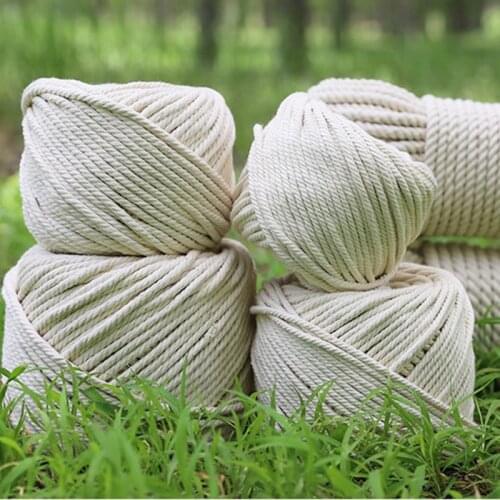 Natural Beige Rope For DIY Handmade Gift Home Wedding Accessories Twisted String Cotton Macrame Cord Rope 3mm 4mm 5mm 6mm 8mm