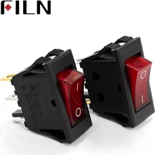FILN New On Off Rectangle Long Rocker Switch with Cover Car Dash SPST KCD3 3PIN