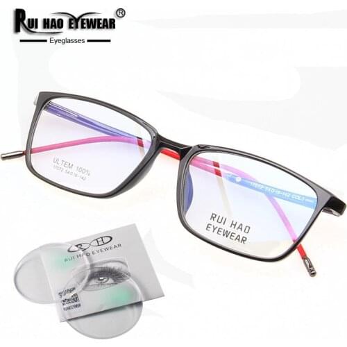 Ultem Rectangle Eyeglasses Frame Fill Resin Lens Customize Prescription Glasses Myopia Glasses Progressive Spectacles Eyewear