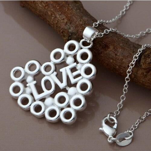Wholesale High quality silver plated Fashion jewelry chains necklace pendant WN-1074