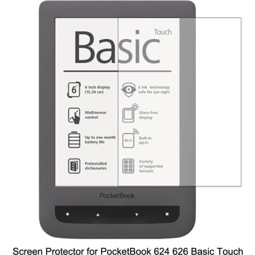 Clear LCD PET Film Anti-Scratch / Touch Responsive Screen Protector Cover for PocketBook 624 626 Basic Touch Accessories