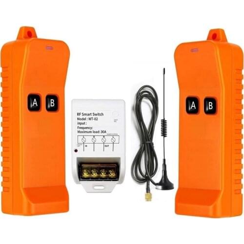 3000W RF Wireless DC 12V 24V 36V Remote Control Switch 1CH 30A Receiver Industrial Transmitter Forwater pump Lighting Universal