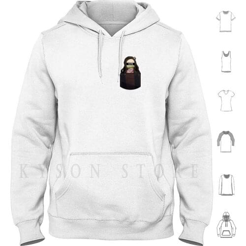 Nezuko In The Wood Pocket Hoodie long sleeve Nezuko Nezuko Chan Anime Manga Pocket Cute Kawaii Deamon Kimetsu No