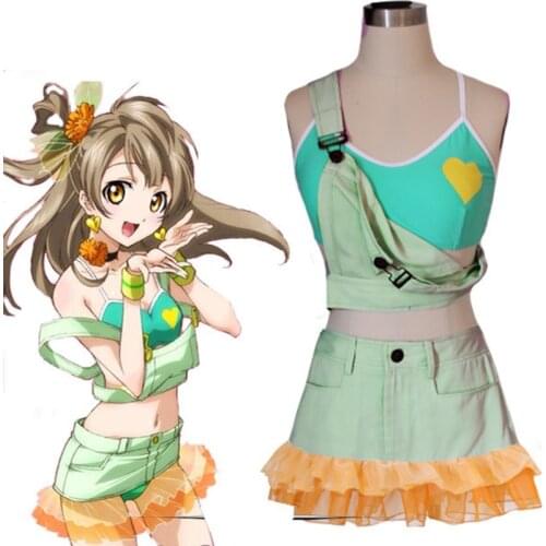 Green Love live Game Uniform Cosplay Anime Lovelive South Bird Swimming Wear Girls Cute Cos Maid Halloween Party Cosplay Costume