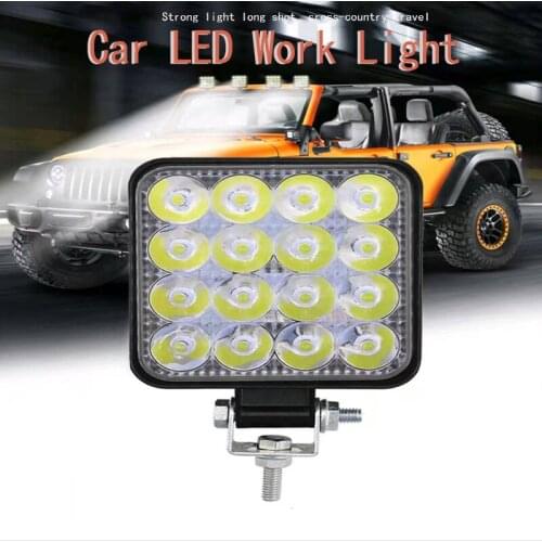 Off-Road Vehicle SUV Tractor Sea Truck Excavator ATV12V 24V Work Light 16 Bulb LED Strip Light 48W LED Car Light