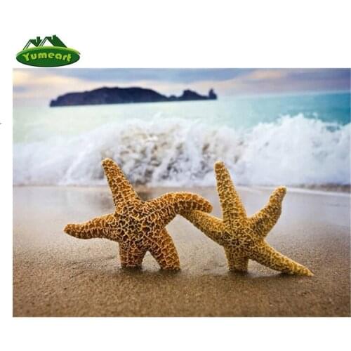 YUMEART Full Square Diamond Painting Sea Stars DIY Diamond Painting Cross Stitch Diamond Embroidery Diamond Embroidery Kits