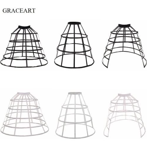Woman Crinoline Cage Underskirt White Black Petticoats Skirt