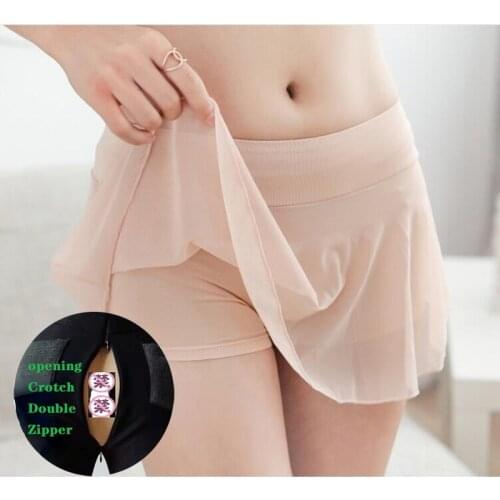 Womens Panties Safety Bottoming Divided Skirt Pants Dual-Use Full Mesh Design Fashion Divided Skirt seamless ice pants