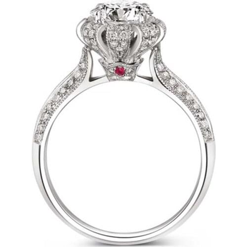 Hot sale Fashion Luxury Women Engagement Jewelry 925 sterling Silver 5A CZ Crystal Zircon Female Wedding Finger Flower Rings