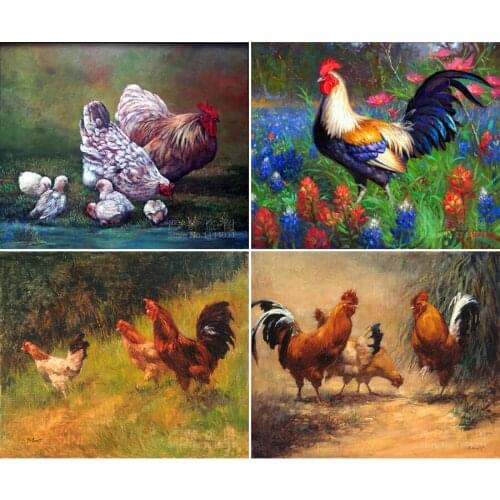 Animal 5D Diamond Embroidery Chicken Pictures Diy Diamond Painting Mosaic Needlework Home Decor Canvas Full suqrae Oil Painting