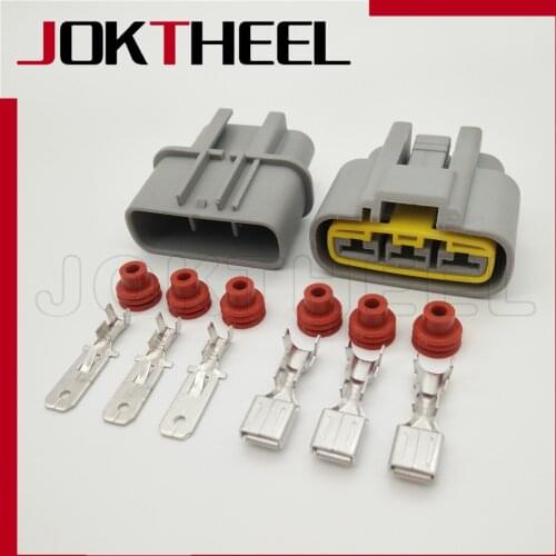 1/5/10/20 sets gray left slot car automotive waterproof electronic fan plug 3 Pin way Sealed connector with terminal