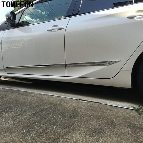 4Pcs For Toyota Prius 2016 2017 ABS Chrome Body Side Door Molding Trim Door sill New Brand Door Body Strip Decoration