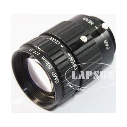 5MP 50mm Fixed Focus Manual IRIS CS Mount CCTV Lens or C Mount Lens for CCTV Camera / Industrial Microscope AN5018-5MP