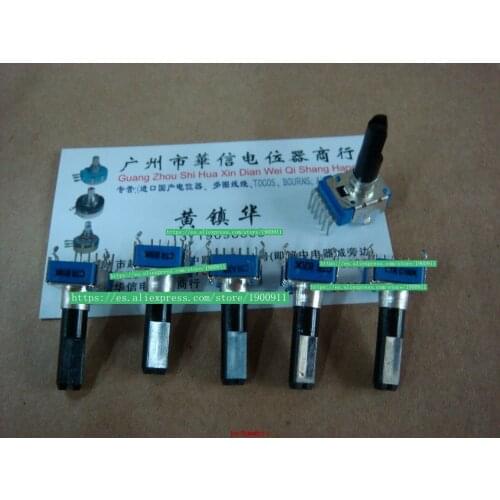 5pcs/lot CTR 142 Vertical double potentiometer 6 feet B10K B50K C100K handle length 23MMF