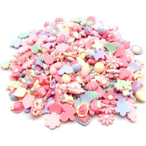 50Pcs Candy Material Kit 3D Resin Flat Cabochons Embellishment Flower Animal DIY Hairpin accessories Scrapbook Craft