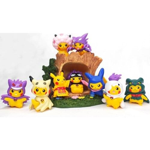 9 pcs Pokemoned Action Figures Toy Mini PVC Model Anime Pocket Pikachued Squirtle Monsters Bulbasaur For Children Birthday Gift