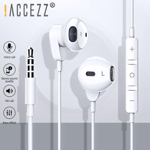 !ACCEZZ 3.5mm Earphone With Mic For iPhone 6 Huawei Xiaomi Samsung MP4 Tablet In-Ear HIFI Wired Control Voice Call Listen Music