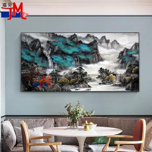 Diamond Painting Chinese Style Landscape Painting 5D DIY Embroidery Set Handmade Home Decor Mosaic Square Round Rhinestone Mural