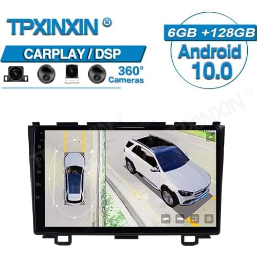 For Honda CRV 2007-2011 Android 10 Car Radio 360 HD Auto Surround View Camera Car Multimedia Player Stereo Radio GPS Navigtion