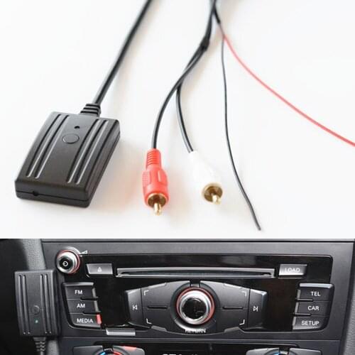 Car Bluetooth Microphone Phone Call Handsfree Kit Music AUX-IN Audio Adapter For Universal 2RCA Wireless AUX Audio Wiring