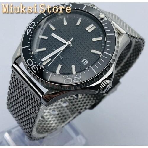 Bliger 41mm sapphire glass ceramic bezel black sterile dial date luminous waterproof mens automatic watch relogio masculino