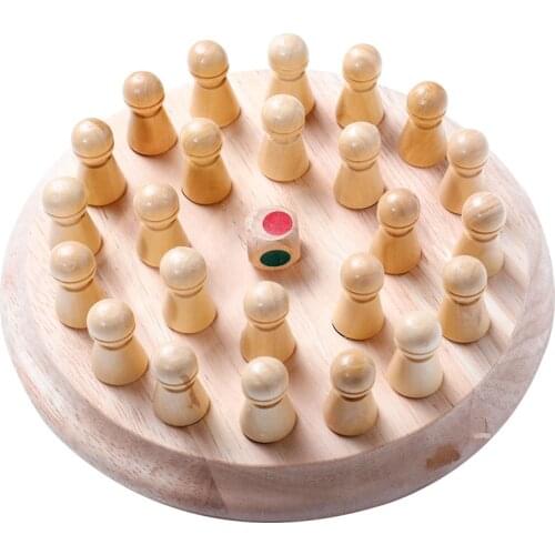 Wooden Memory Match Stick Chess Game Fun Block Board Game Educational Color Cognitive Toys 1Set