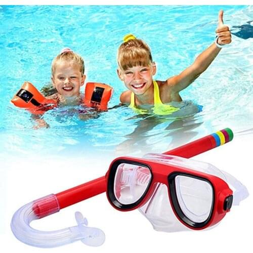 Kids Diving Goggle Mask Breathing Tube Shockproof Anti-fog Swimming Glasses Eyewear Band Snorkeling Underwater Accessories Set