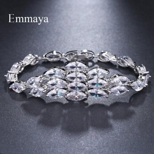 Emmaya 3 Colors AAA Cubic Zircon Bracelets Bangles Luxury Wedding Romantic Bracelet Women Gift Party