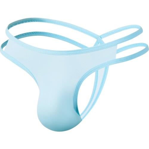 Sissy Gay Mens Sexy Underwear Hollow Out Open Thong Solid Color Soft Briefs Panties Sissy Lingerie for Men мужские стринги