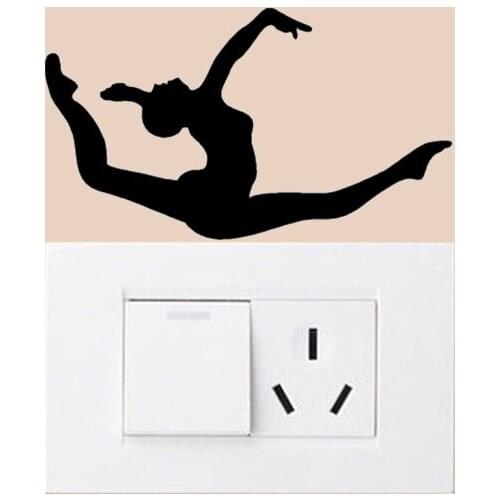 Gymnastic Girls Home Decor Vinyl Wall Decal Bedroom Switch Sticker 6SS0167