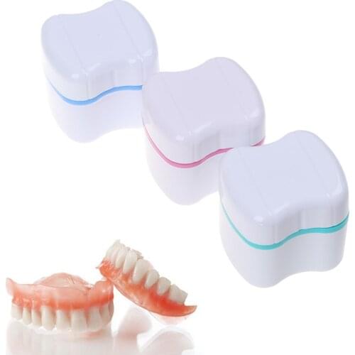 Denture Bath Box Organizer Dental False Teeth Storage Box with With Filter Screen Container Cleaning Teeth Cases False Tooth Box