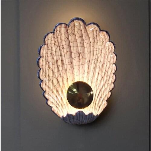 Creative Sconce Lamp Small Shell-shape Background Decoration Wall Lamp Living Room Decoration Bra Study Porch Bedroom Lighting