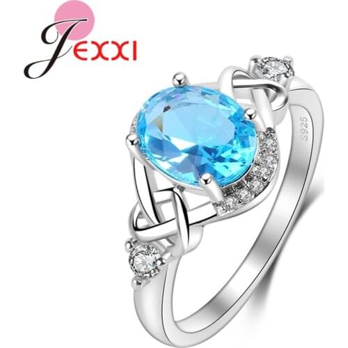 Hot Selling Shinny Rhinestone Crystal Classic Princess Ring 925 Sterling Silver Nice Quality Women Party Accessory Rings