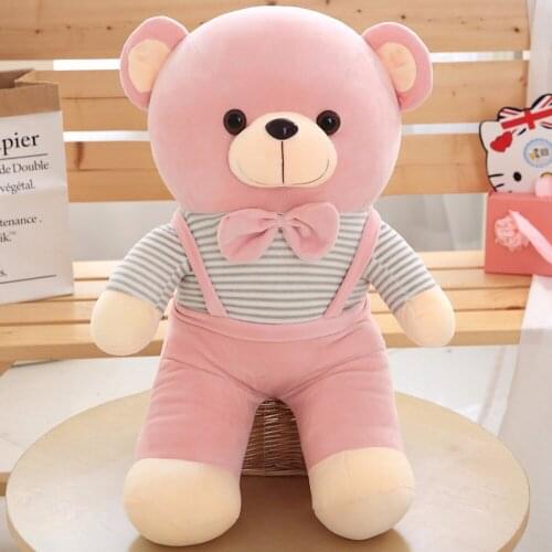 Cute rompers Tie bear plush toy bear & stuffed teddy bear doll embrace Soft Birthday Gift for kids bear playmate 45/55cm