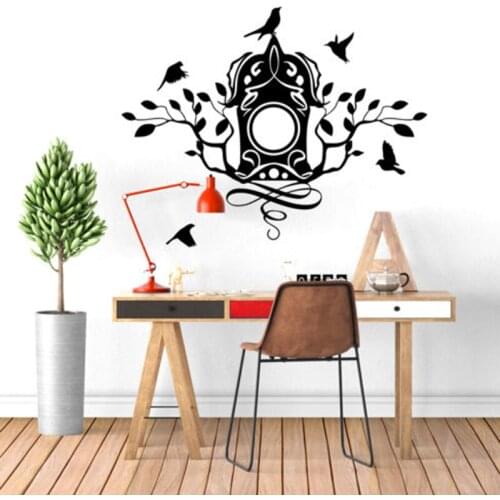 Birdhouse Transfer Bird Tree Pattern Wall Stickers for Background Living Room Art Vinyl Wall Decals Sweet Bedroom Sticker YY255