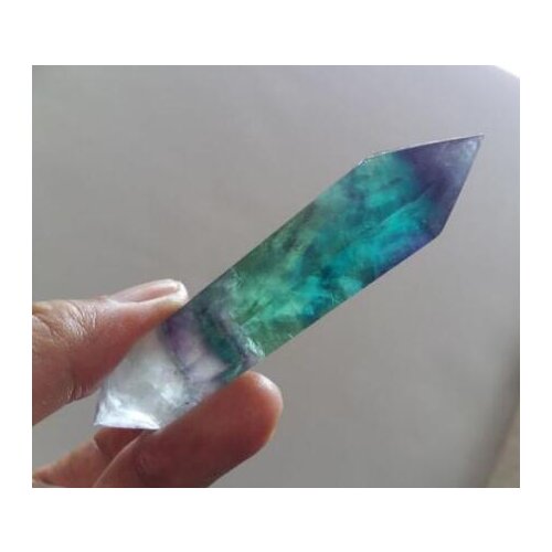 70g NATURAL Fluorite QUARTZ CRYSTAL WAND POINT HEALING