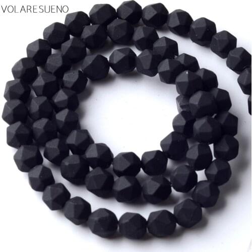 Natural Matte Faceted Black Hematite Stone Beads For Jewelry Making 6mm Spacer Loose Beads Diy Bracelet Necklace 15inches