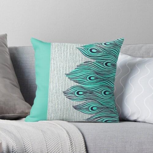 A very, very peacock Throw Pillow Cushion Cover Polyester throw pillows case on sofa home living room car seat decor 45x45cm