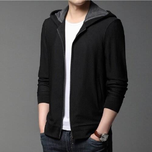 2021 Spring New Youth Hooded Zipper Jacket Casual Trend Korean Pure Color Mens Jacket