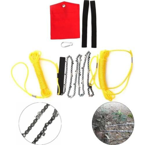 Portable Handheld Survival Chain Saw Emergency Chainsaw with Bag Outdoor Camping Hiking Handsaw Garden Tree Wood Cutting Tool