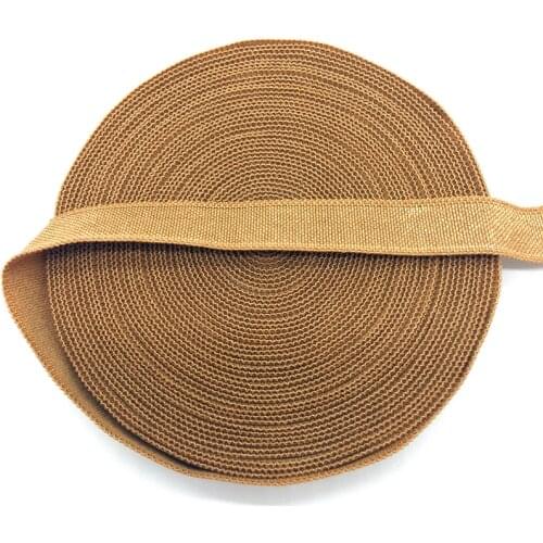 5Yards/lot 3/8" 10mm Brown Solid Shiny Satin Elastics Band Headband Bra Strap Dress Sewing Trim