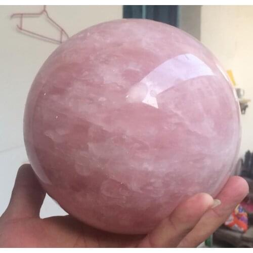 11-12cm Natural Pink Rose Quartz sphere Crystal ball Healing Gemstone