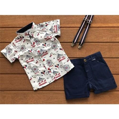 Pudcoco Summer Toddler Baby Boy Clothes 2Pcs Set Print Shirt Tops Short Pants Outfits Formal Gentleman Suit Clothes