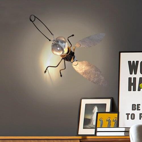 Modern Fly Wall Lamp Industrial Loft Metal Scone Wall Light Black For Bar Store Balcony Corridor Home Decor Wall Sconce WA043