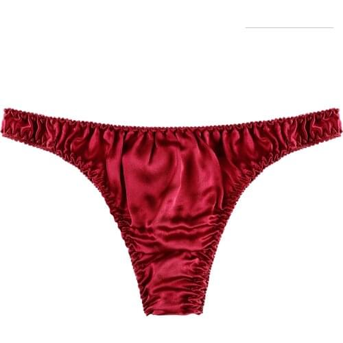 Thong Men Mulberry Silk Mens Thongs and G Strings Gay Underwear Penis Pouch Thong Men Low-rise Tight-fitting Men Thongs Gay Sex