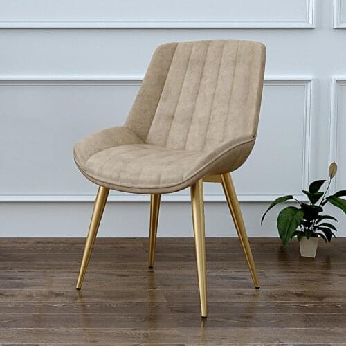 S1Simple Modern Office Chair Wrought Iron Soft Leather Chair Nordic Home Sofa Dining Chair Living Room Bedroom Single Back Stool