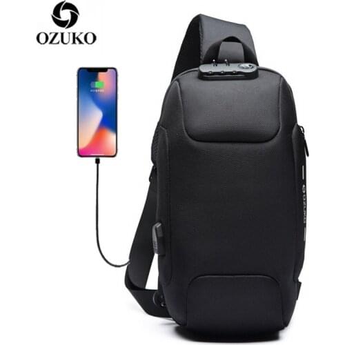 OZUKO Crossbody Bag for Men New Multifunction Anti-theft Shoulder Messenger Bags Male Waterproof Short Trip Chest Bag Pack 2021