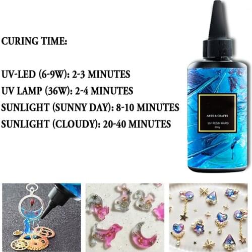 UV Resin Hard 200gm Acrylic Ultraviolet Clear Transparent for Craft Jewelry Mold NW